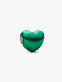 Metallic Green Heart Charm