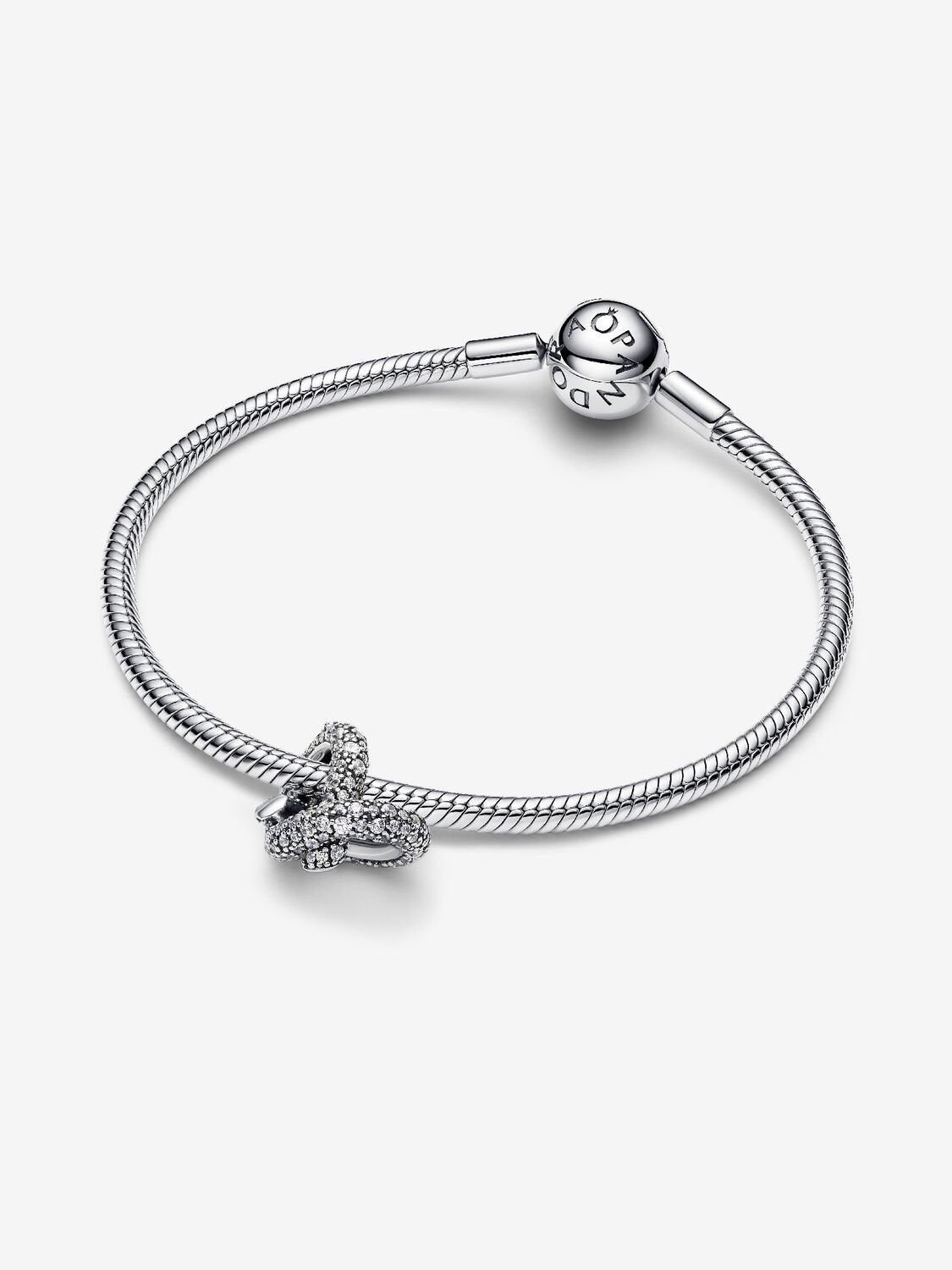 Pavé Infinity Knot Heart Charm