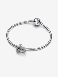 Pavé Infinity Knot Heart Charm