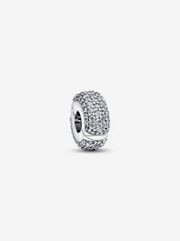 Sterling silver clip with clear cubic zirconia and silicone grip