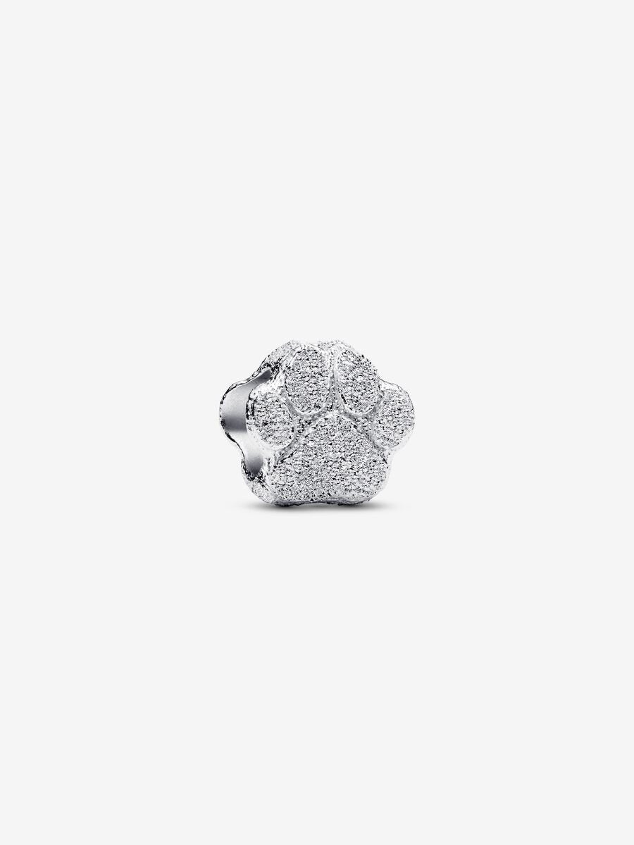 Textured paw sterling silver mini charm
