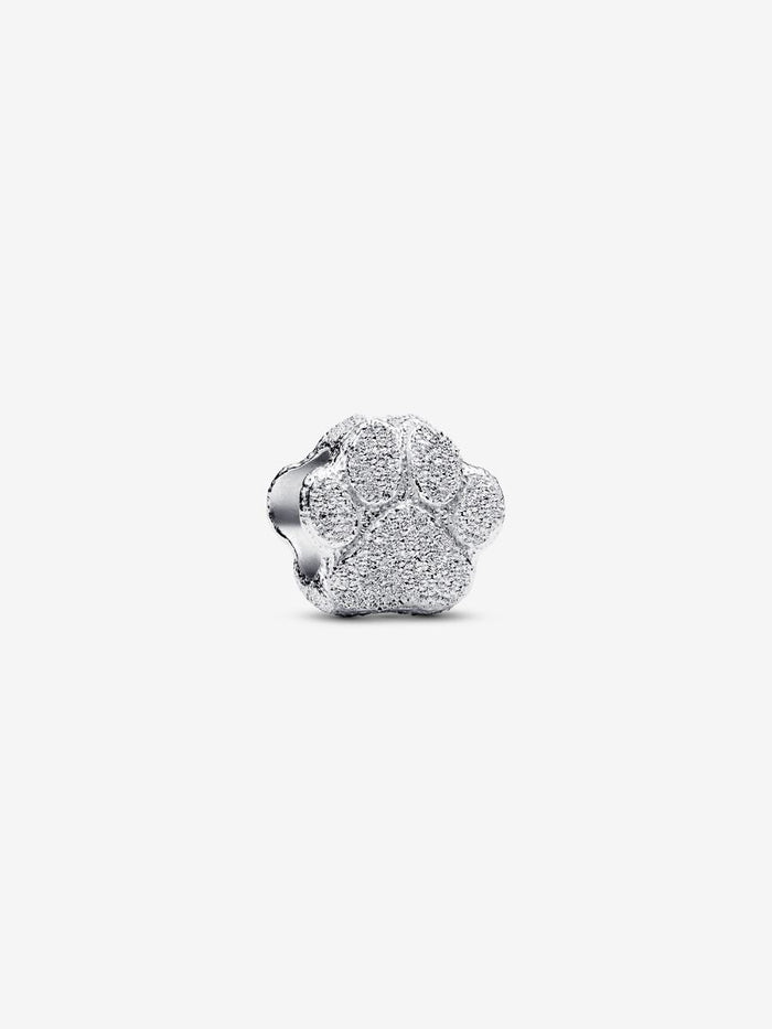 Textured paw sterling silver mini charm