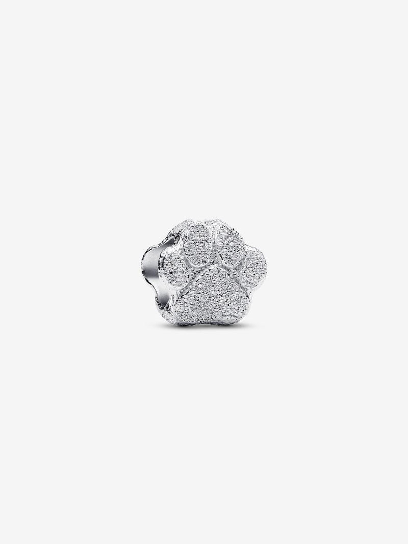 Textured paw sterling silver mini charm