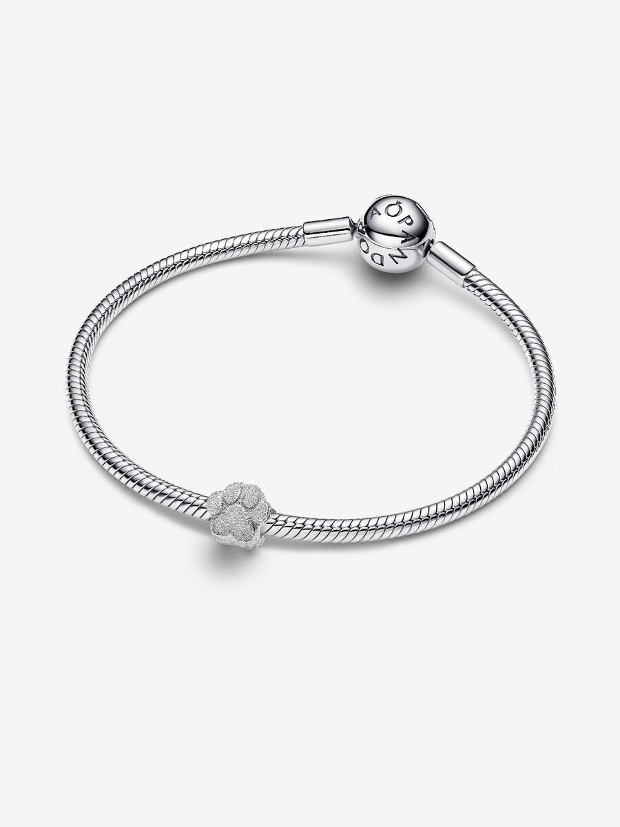 Textured paw sterling silver mini charm