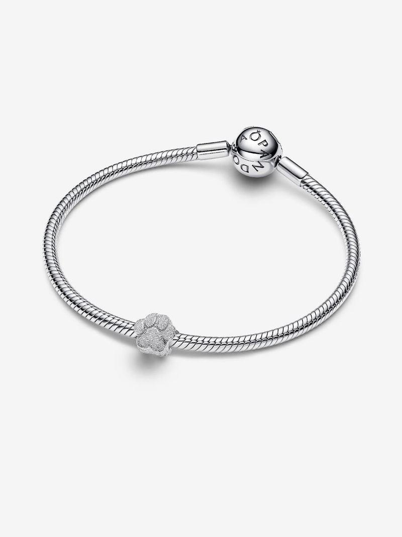 Textured paw sterling silver mini charm