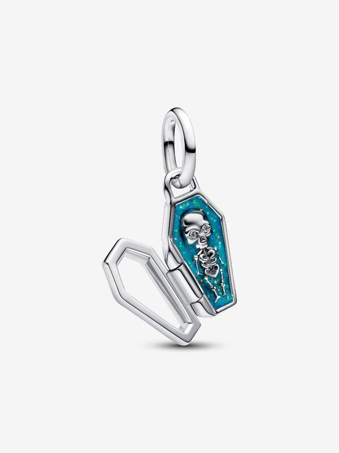 Openable coffin sterling silver dangle