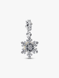 Pandora opalescent snowflake double dangle charm