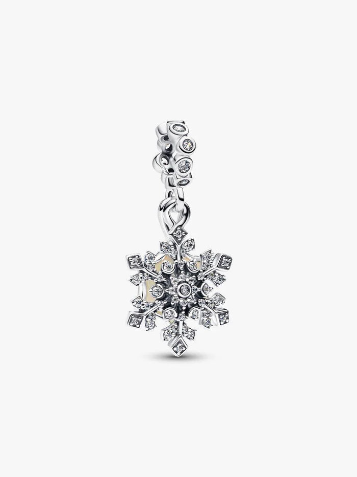 Pandora opalescent snowflake double dangle charm