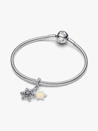 Pandora opalescent snowflake double dangle charm