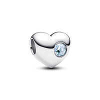 Engravable heart sterling silver charm with birthstone
