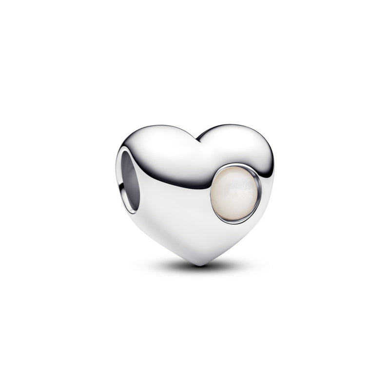 Engravable heart sterling silver charm with birthstone