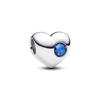 Engravable heart sterling silver charm with birthstone