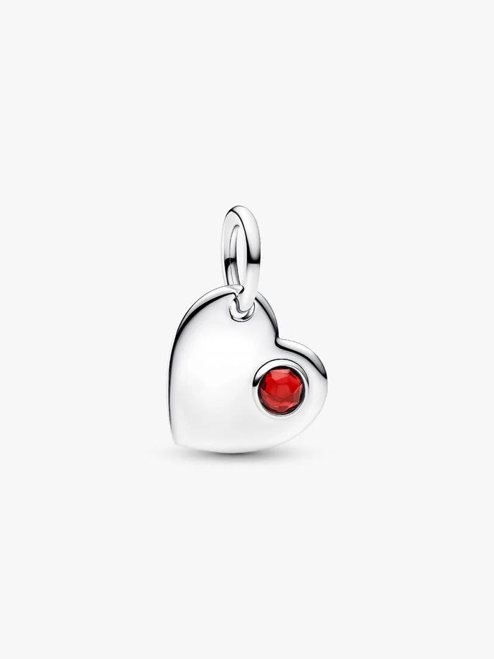 Engravable Heart Birthstone Dangle Charm