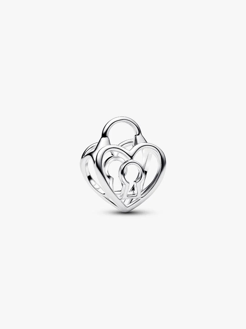 Openwork Heart Padlock Charm