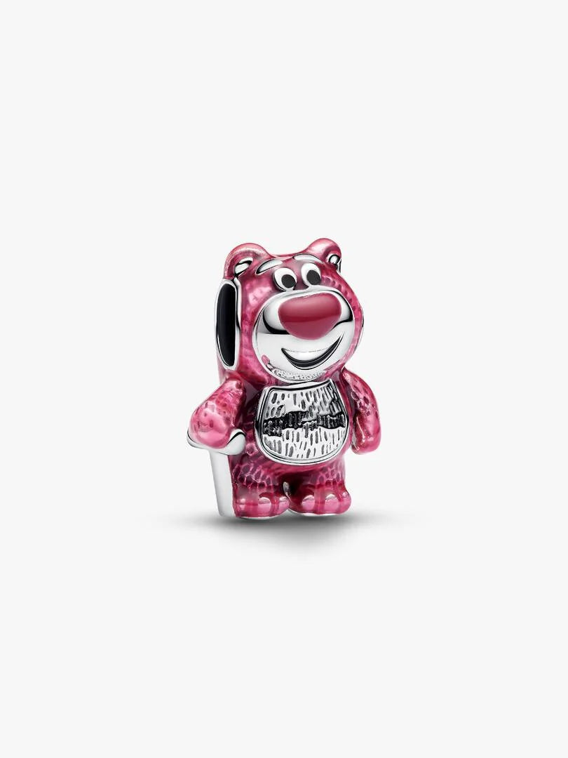 Disney Lotso sterling silver charm with scent pink and black enamel