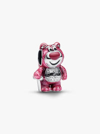Disney Lotso sterling silver charm with scent pink and black enamel