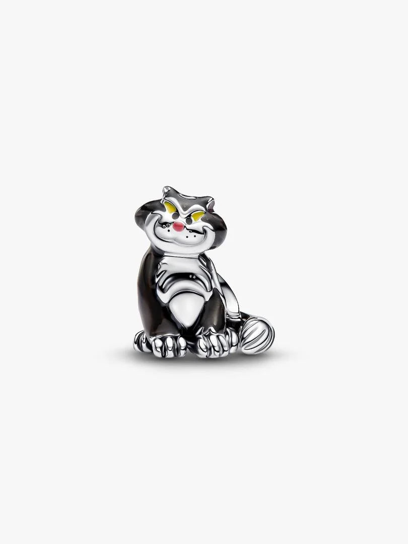 Disney Lucifer sterling silver charm with black, yellow and pink enamel