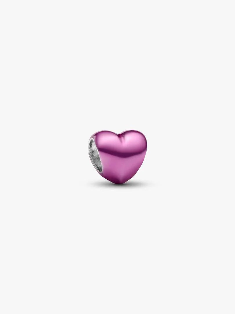 Heart sterling silver mini charm with colored enamel