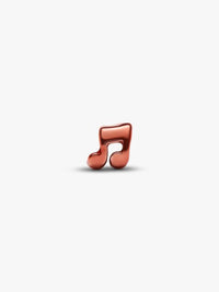Music note sterling silver mini charm with orange enamel