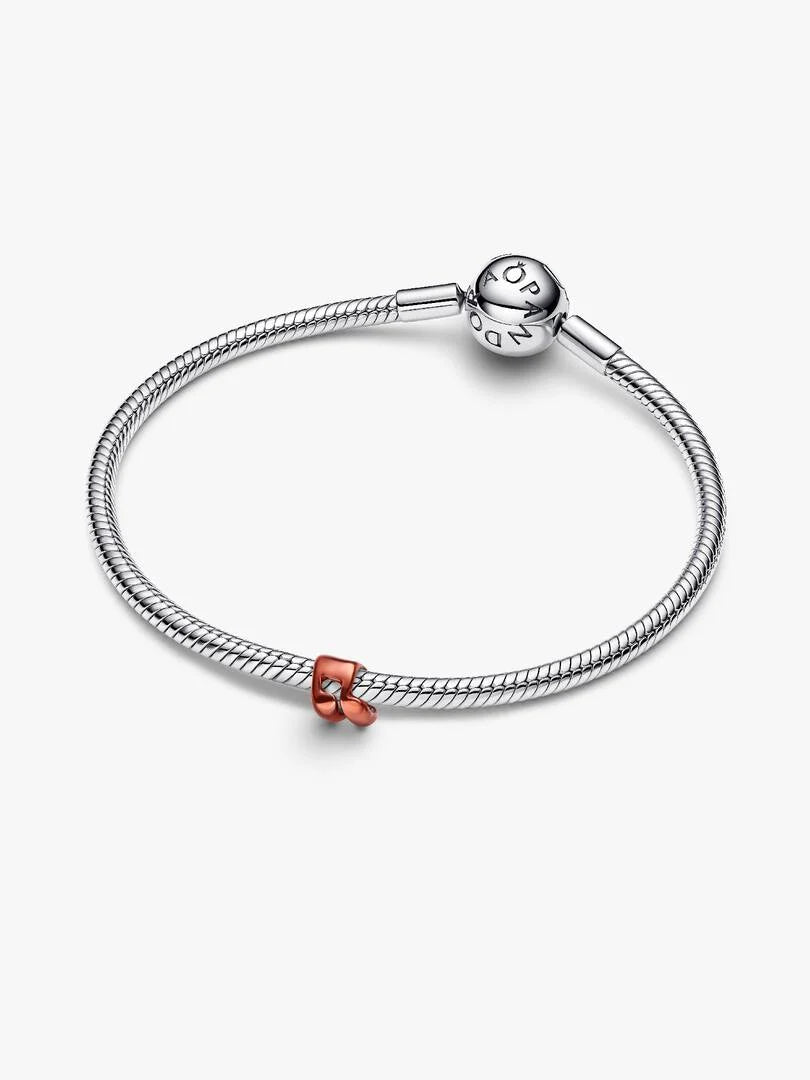 Music note sterling silver mini charm with orange enamel