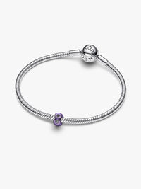 Infinity sterling silver mini charm with purple enamel
