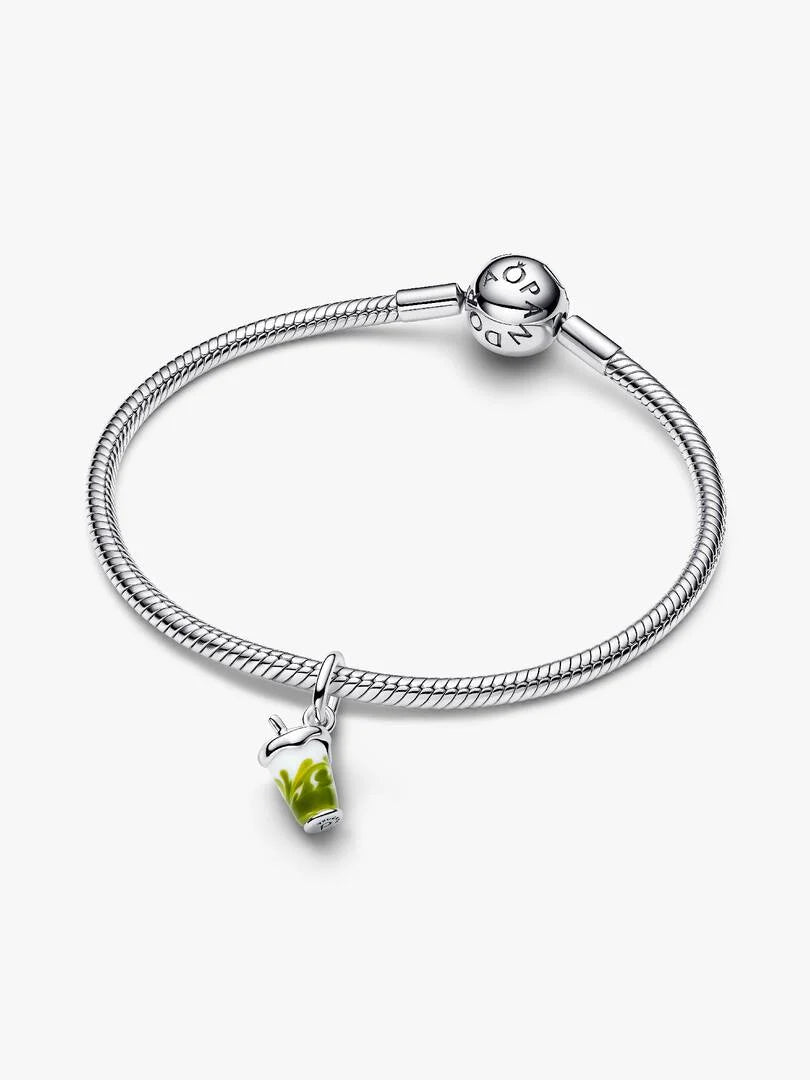 Iced Matcha Latte Murano Glass Dangle Charm
