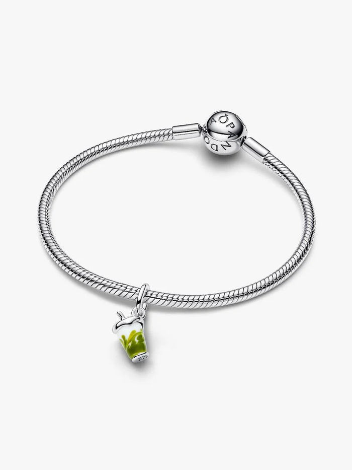 Iced Matcha Latte Murano Glass Dangle Charm