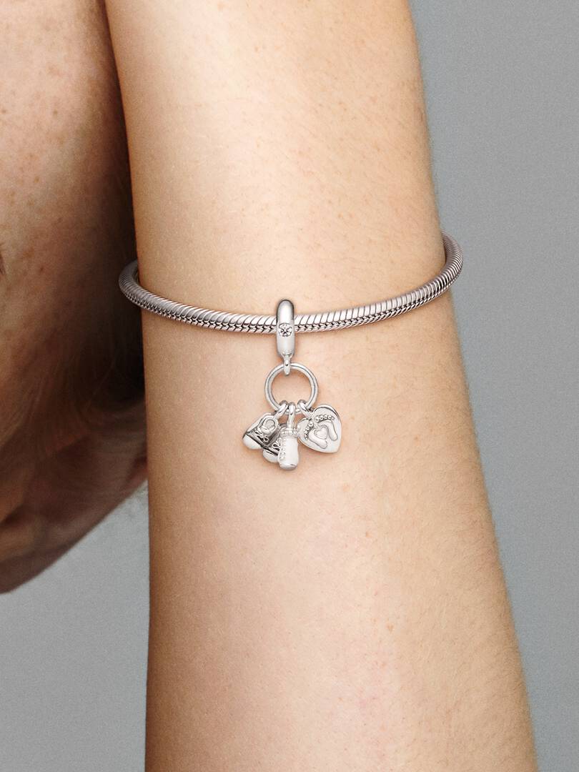 Baby Bottle and Shoes Dangle Charm