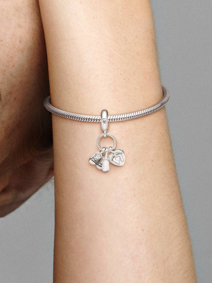 Baby Bottle and Shoes Dangle Charm