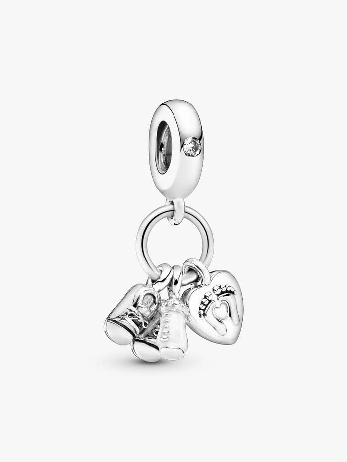 Baby Bottle and Shoes Dangle Charm