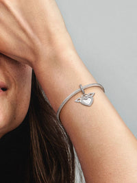 Heart and Angel Wings Dangle Charm