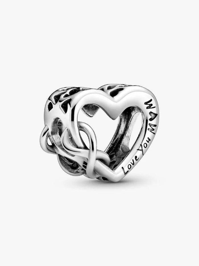 Love You Mom Infinity Heart Charm