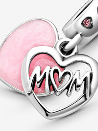Mum Script Heart Dangle Charm