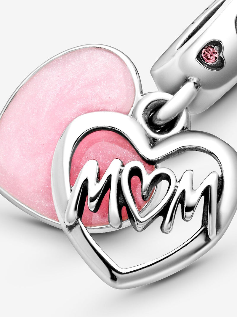Mum Script Heart Dangle Charm
