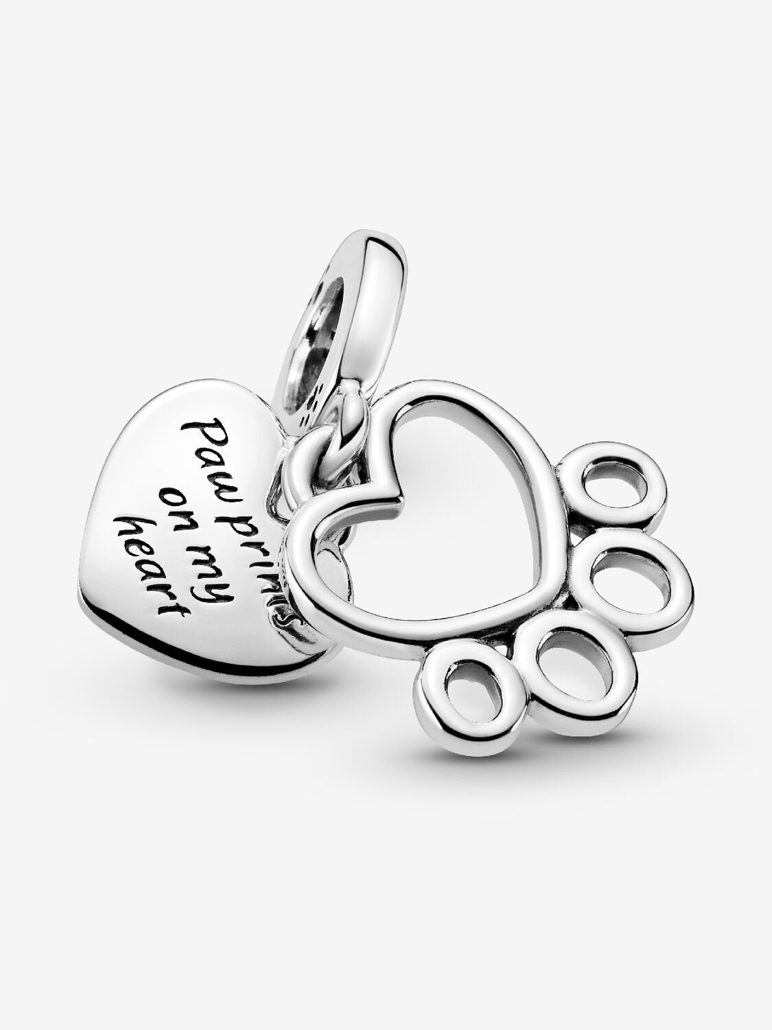 Hearts & Paw Print Dangle Charm