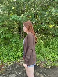Torie Ribbed Detail Snap Button Cardigan