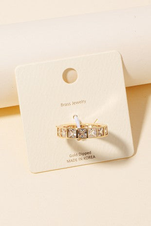 Gold Dipped Square Gems Ring