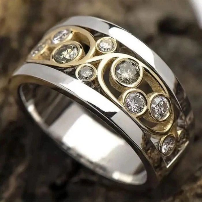 Mixed Metal & Cubic Zirconia Ring