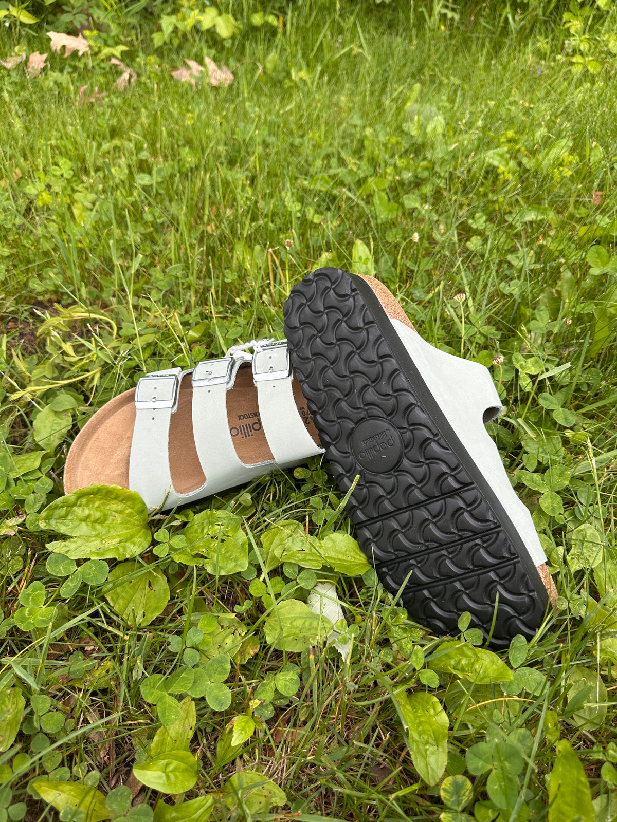 Birkenstock Florida Nubuck Platform Sandals - Pure Sage (Medium/Narrow)