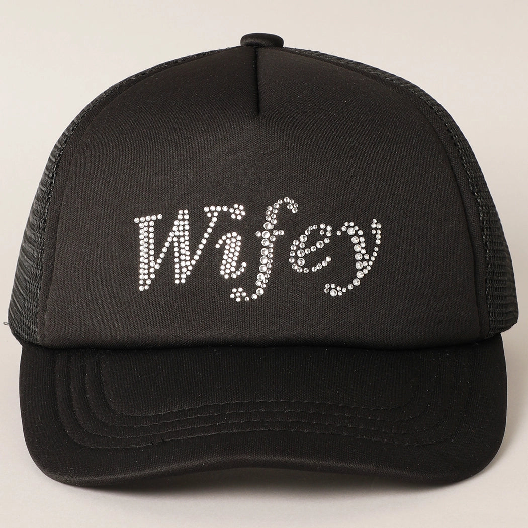 Wifey Rhinestone Trucker Cap