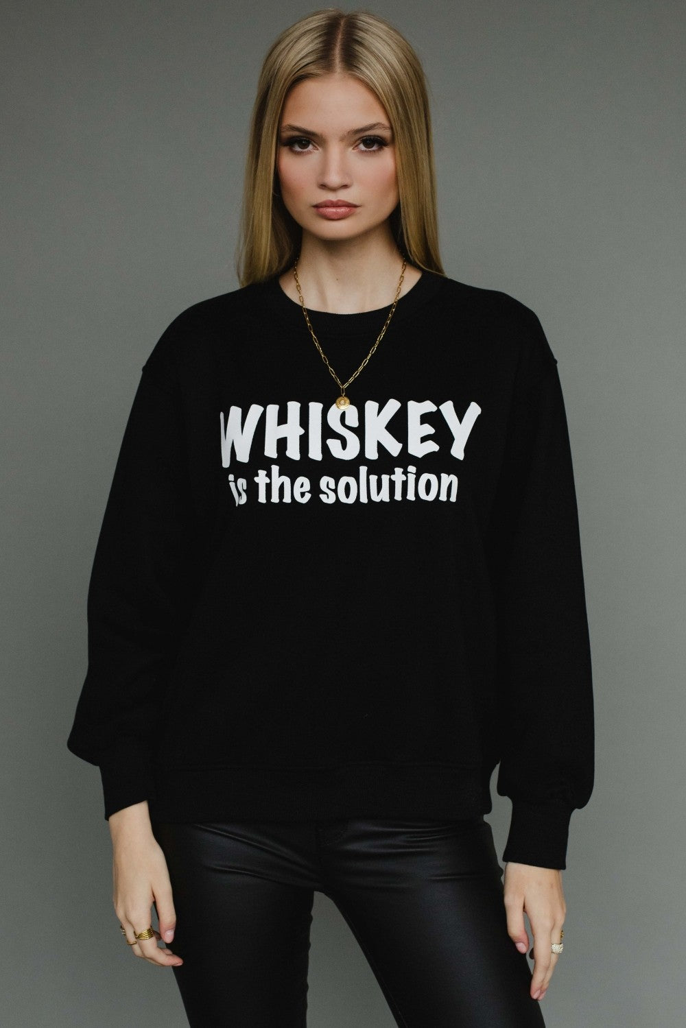 "Whiskey is the Solution" Graphic Sweatshirt