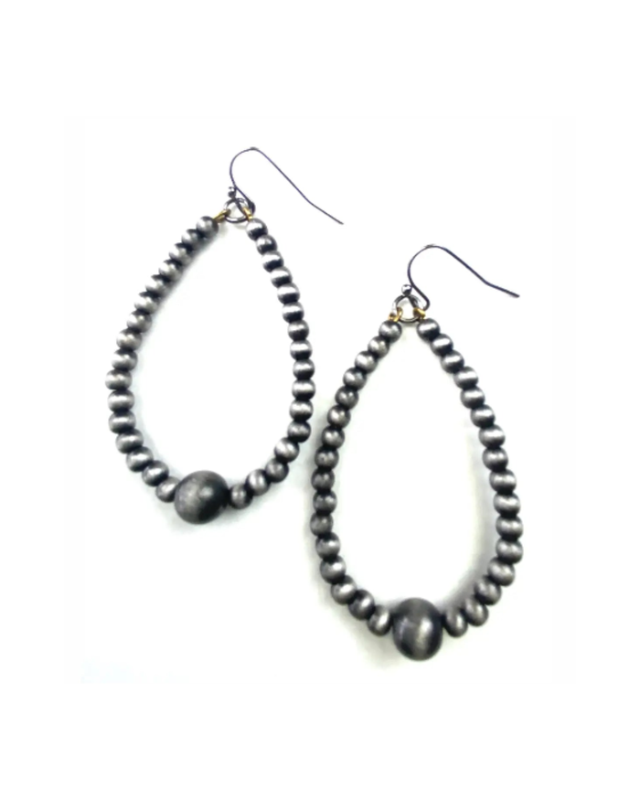 Faux Navajo Pearls Teardrop Earrings