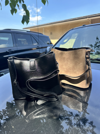 Adria Vegan Leather Bucket Bag