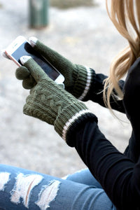 Aidy Cable Knit Touch Gloves