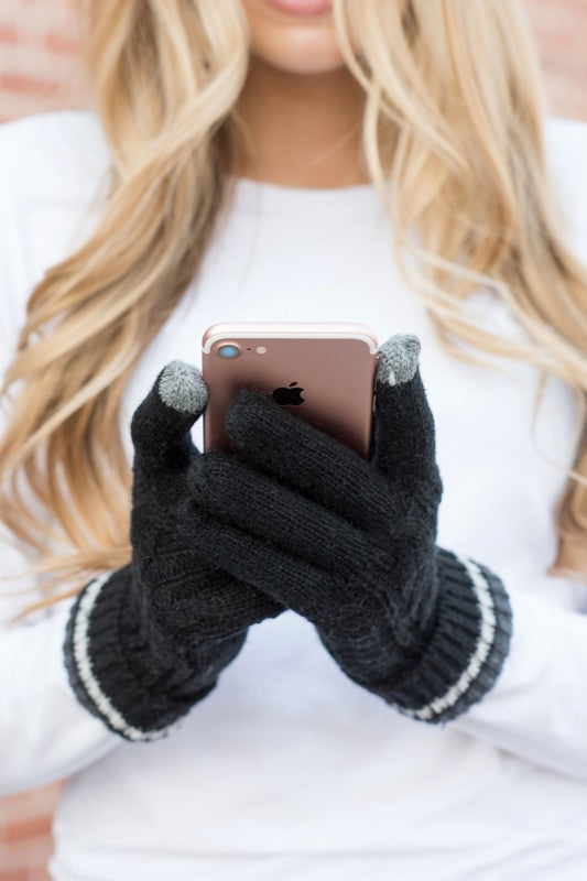 Aidy Cable Knit Touch Gloves