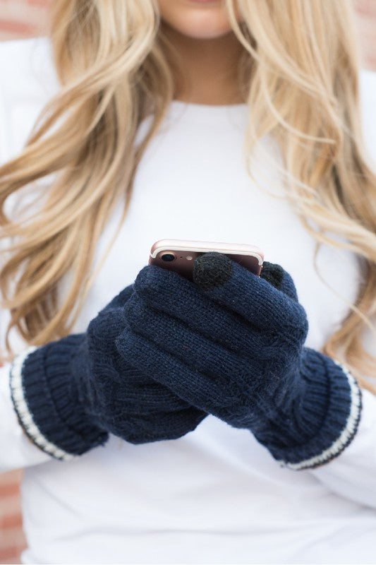 Aidy Cable Knit Touch Gloves