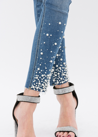 Alana Pearl Embellished Skinny Jeans