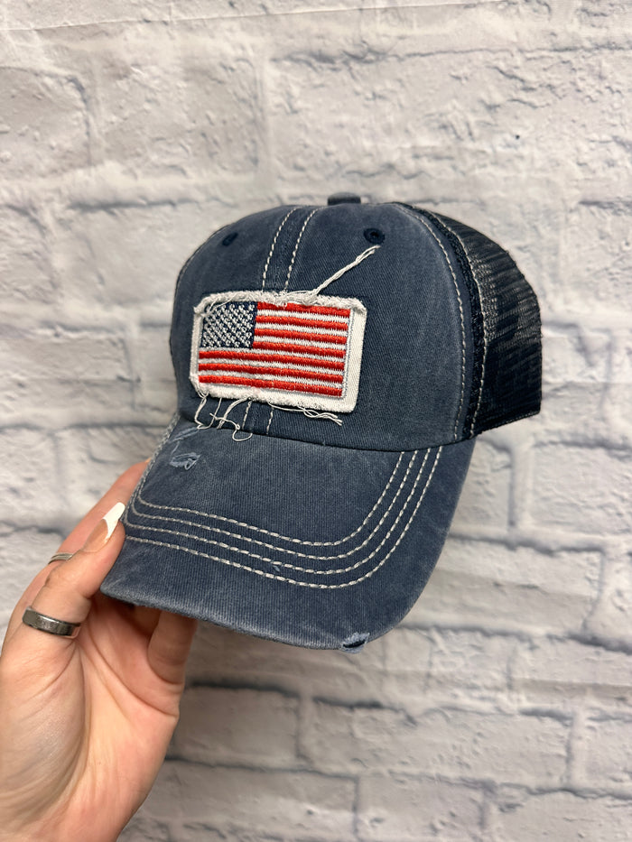 American Flag Patch Cap