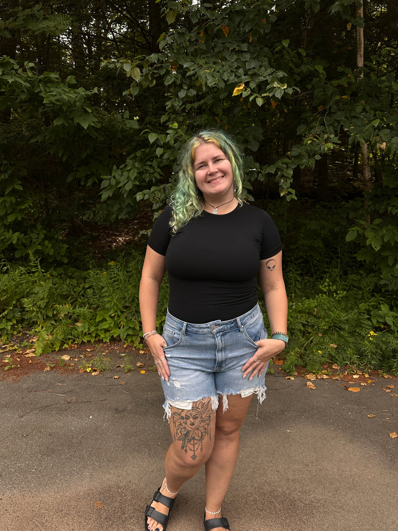 Angela Round Neck Short Sleeve Top