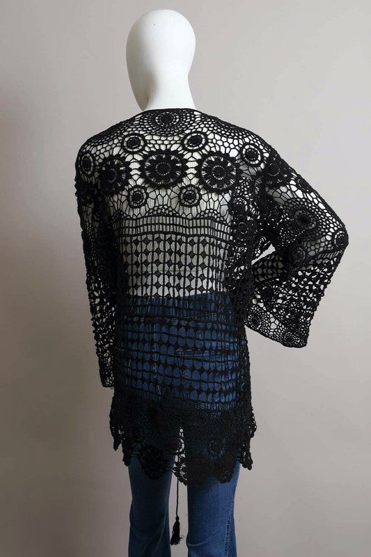 Annalise Lace-Up Crochet Tunic
